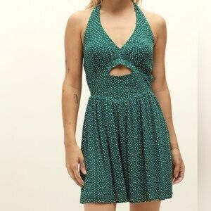 Kendall & Kylie Dark Green Halter Dress Women’s Size Small Mini